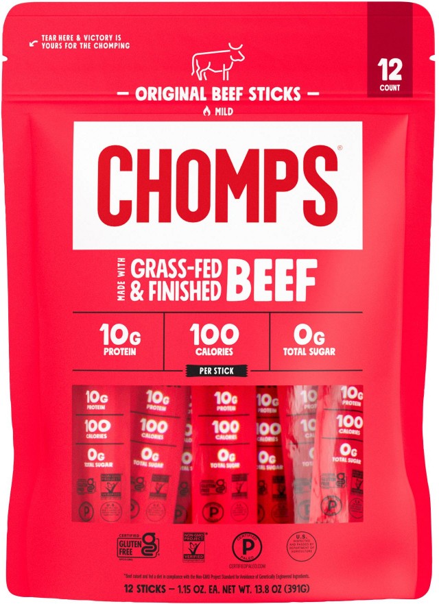 Original Beef Jerky Snack Sticks, Certified Gluten Free, Free From Top 9 Allergens, 12 ct.