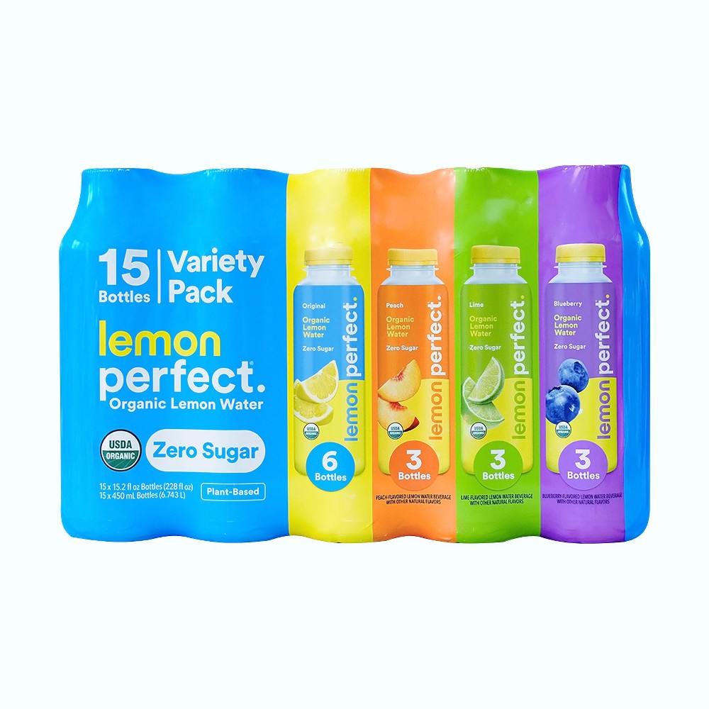 Organic Lemon Water Variety Pack, Bottles, 15 pk./15.2 oz.