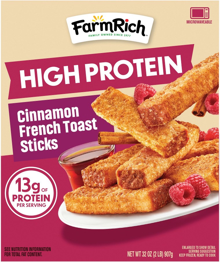 High Protein Cinnamon French Toast Sticks, Frozen, 2 lbs.