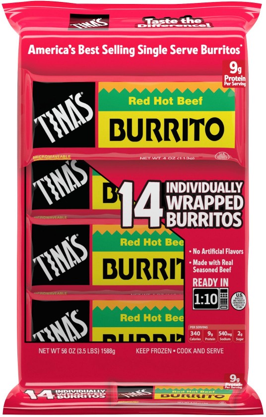 Red Hot Burritos, Red Hot Beef, Frozen, 14 ct.