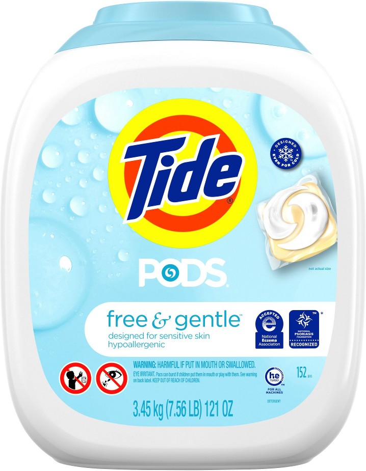 PODS Free & Gentle Laundry Detergent Pacs, 152 ct.