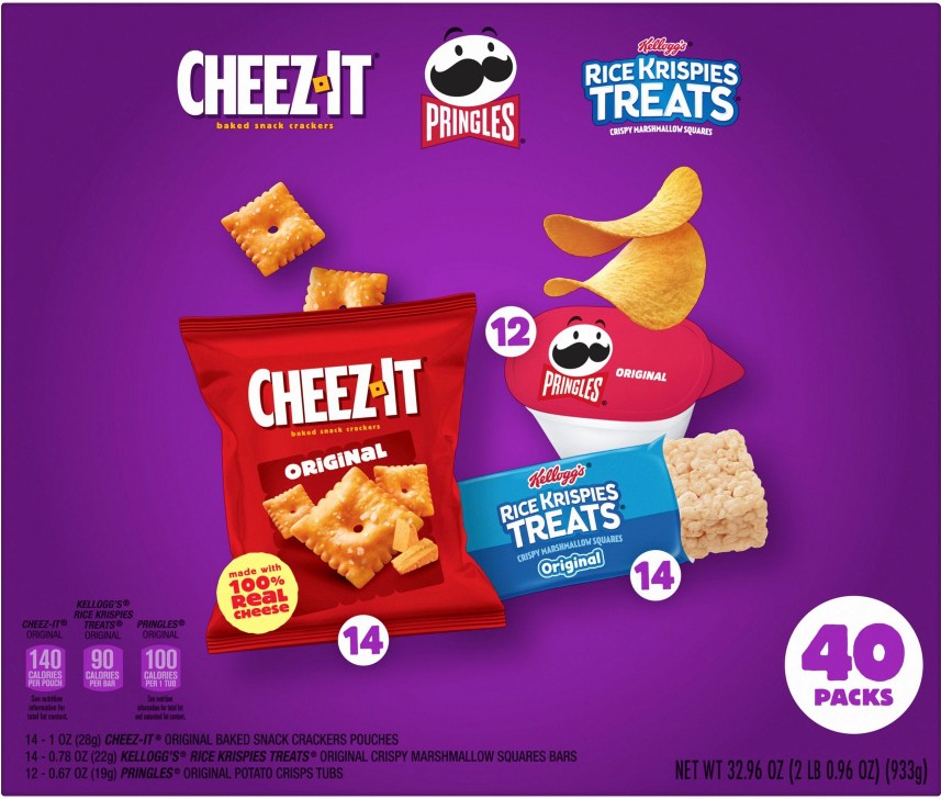 Pringles, Rice Krispies Treats, Kids Snacks, Sweet and Salty Variety Pack, 40 ct.