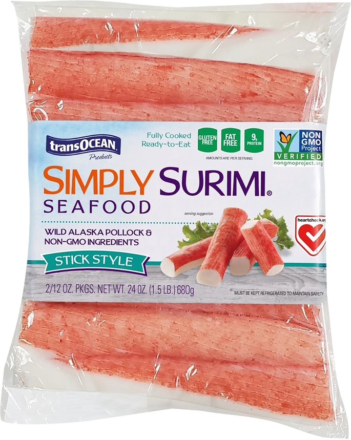 Simply Surimi Seafood, Stick Style, Wild-Caught Alaskan Pollock, 2 pk./12 oz.