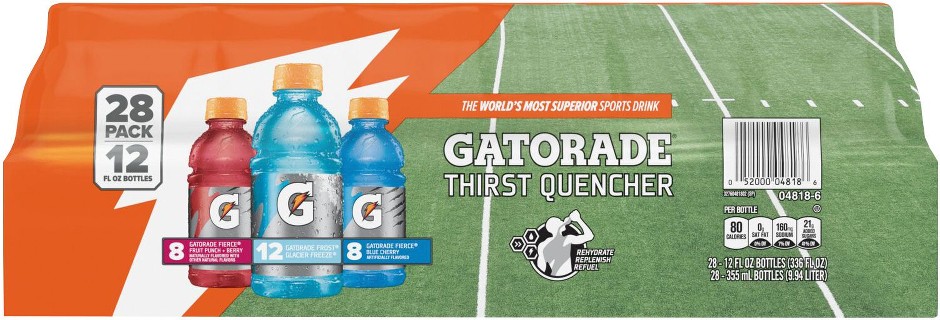 Thirst Quencher Sports Drinks Turf Variety Pack, Bottles, 28 pk./12 fl. oz.