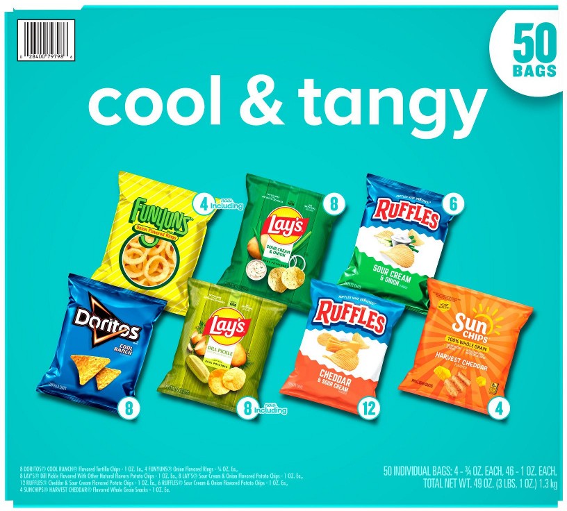 Cool and Tangy Mix Snacks and Chips Variety Pack, 50 pk.