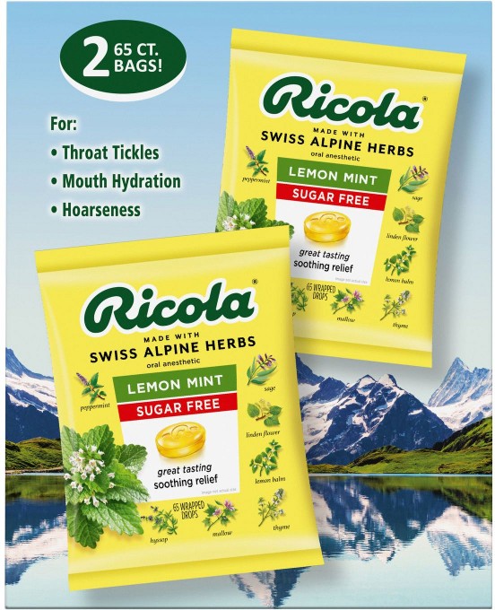 Sugar-Free Lemon Mint Herb Throat Drops, 130 ct.