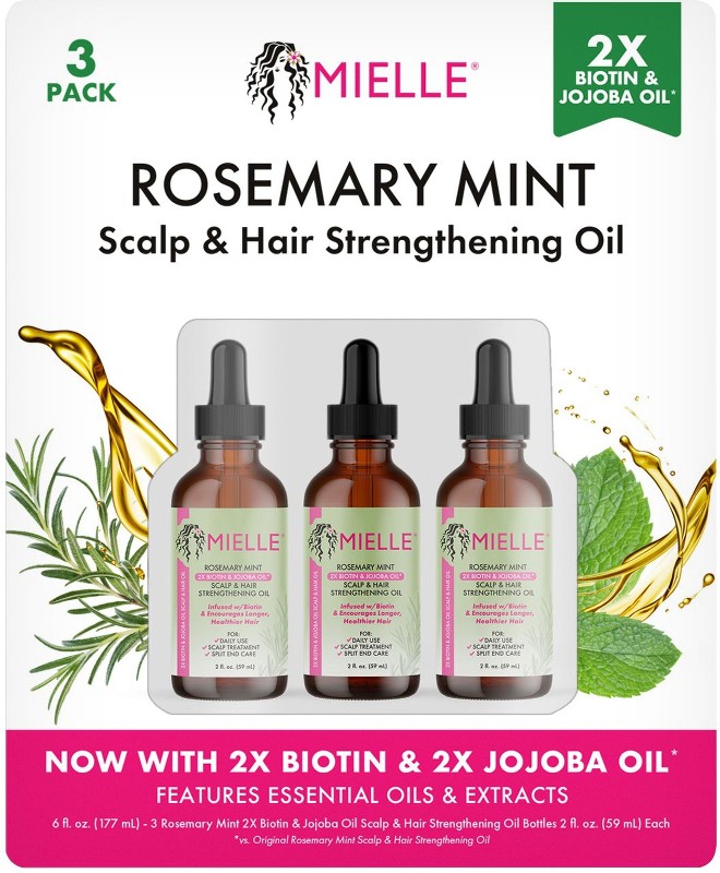 Rosemary Mint Scalp & Hair Strengthening Oil, 3 pk./2 fl. oz.