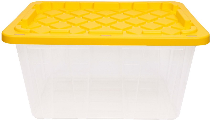 27-Gal. Storage Box - Clear & Yellow