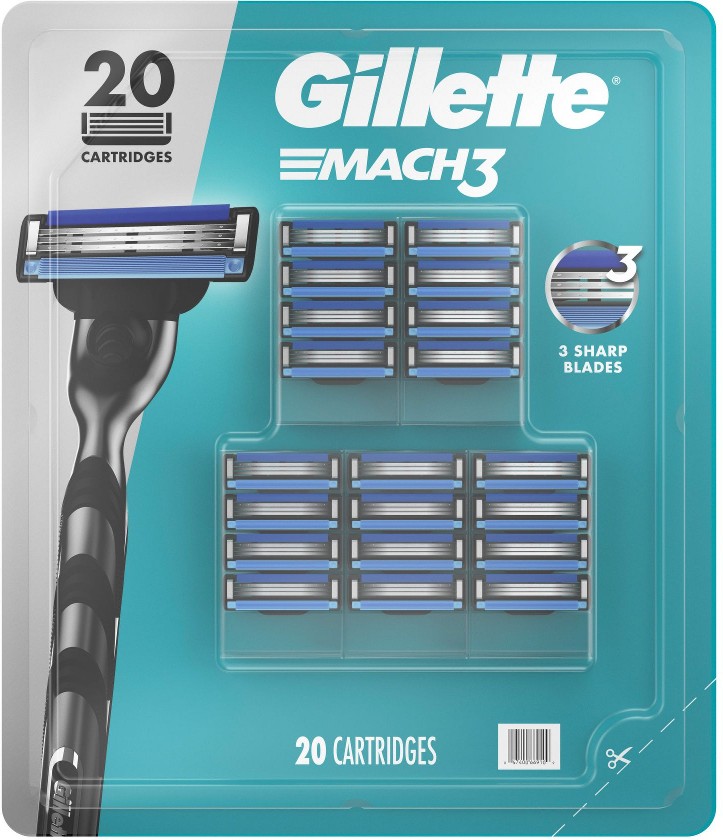 Mach3 Razor Blade Refills, Razor Cartridges, Razor Refills for Men, Lubrication Strip, 20 ct.