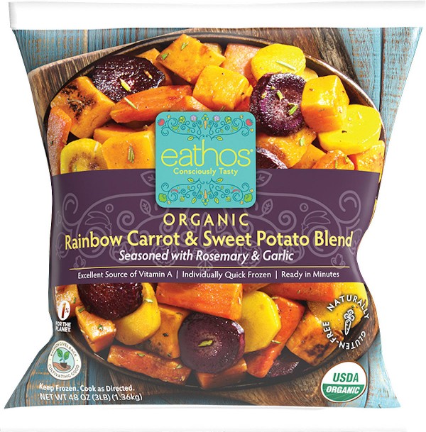 Organic Rainbow Carrot & Sweet Potato Blend Seasoned with Rosemary & Garlic, 3 lbs.