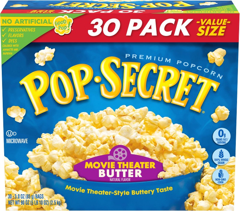 Movie Theater Butter Flavor Microwave Popcorn Sharing Bags, 30 pk.