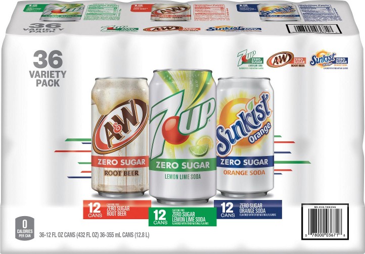 Zero Sugar Soda Variety Pack, 36 pk./12 fl. oz.