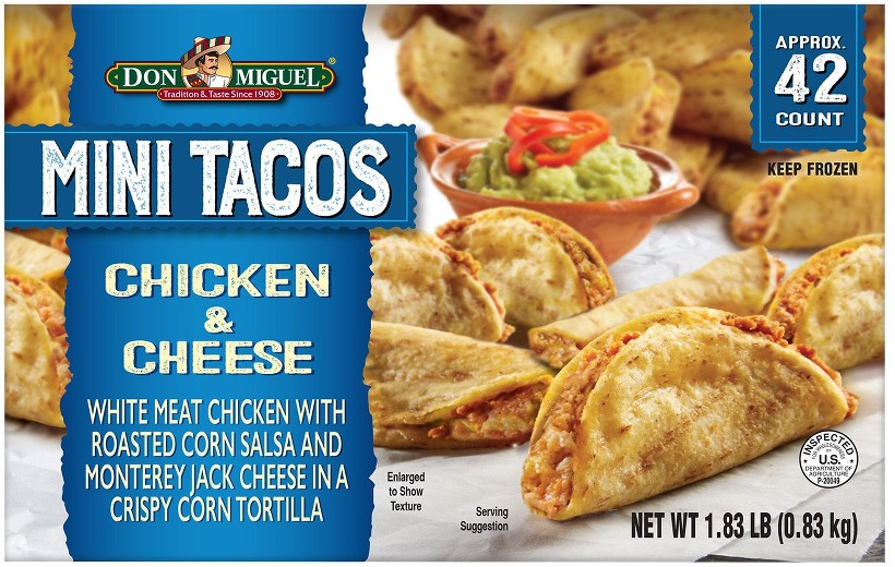 Mini Tacos, Chicken and Cheese, Frozen, 42 ct.