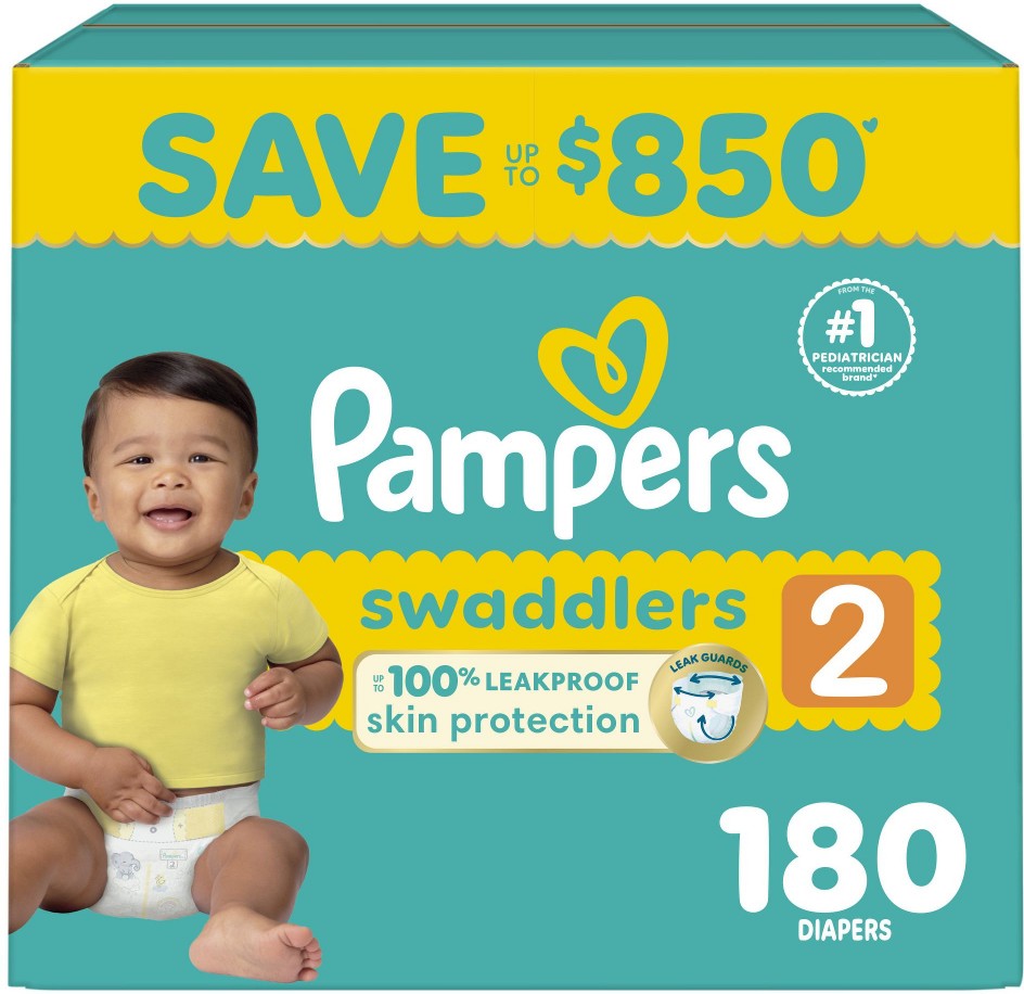 Ultra-Absorbent Baby Diapers, Size 2