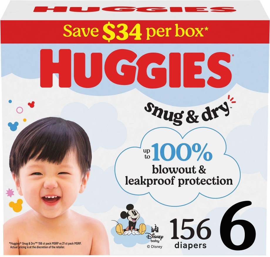 & Dry Baby Diapers, Size 6