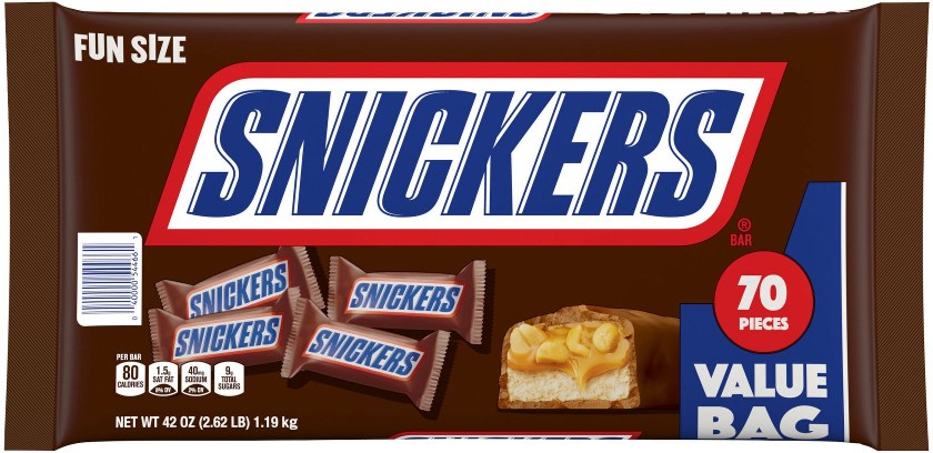 Fun Size Halloween Chocolate Caramel Candy Bars Value Pack, 70 pk.