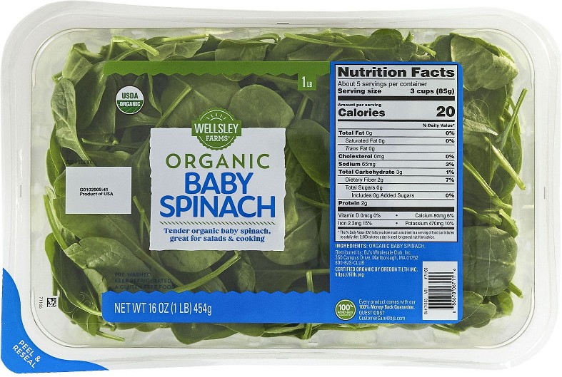 Organic Baby Spinach, 16 oz.