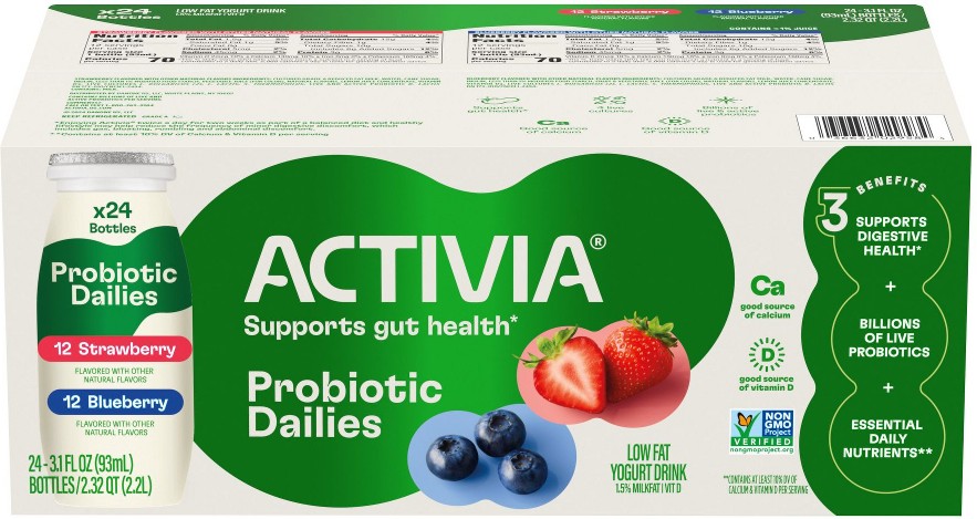 Activia Probiotic Dailies Low-Fat Yogurt Drink Variety Pack, 24 pk./3.1 fl. oz.