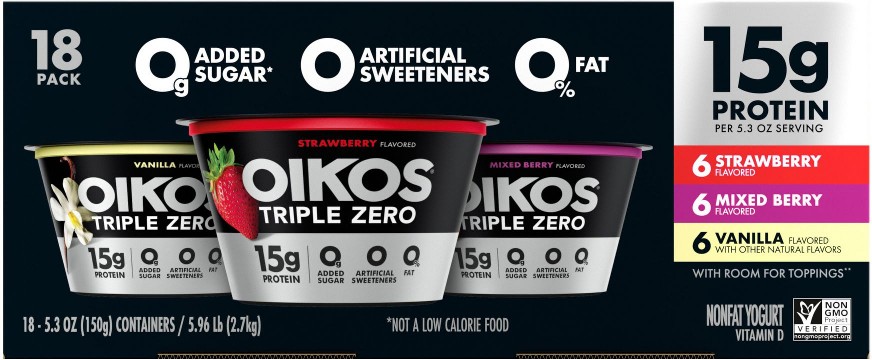 Oikos Triple Zero Variety Yogurt, 18 ct./5.3 oz.
