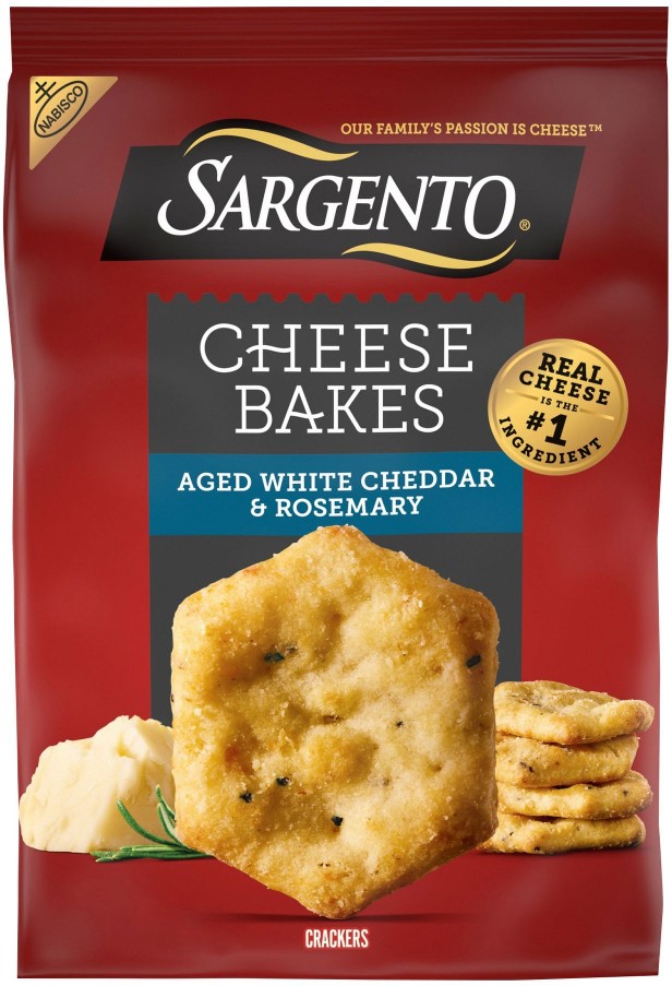 Cheese Bakes Aged White Cheddar and Rosemary Crackers, Cheese Crackers, 14 oz.