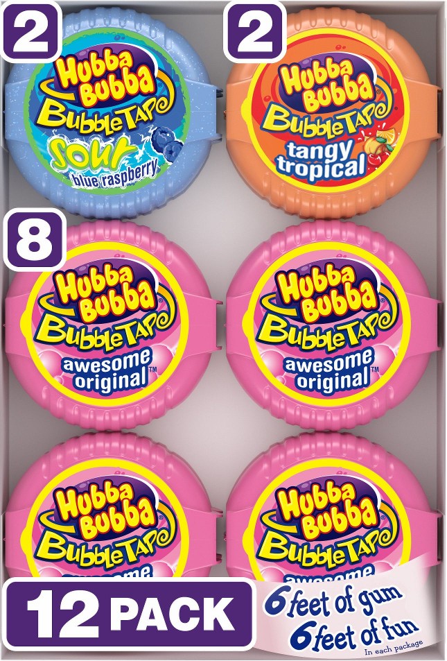 Bubble Tape Gum, Variety Pack, 12 ct./2 oz.