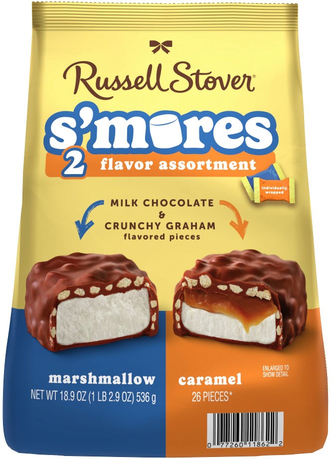S'Mores Milk Chocolate Candy Classic & Caramel Marshmallow Assorted Bag, 18.9 oz.
