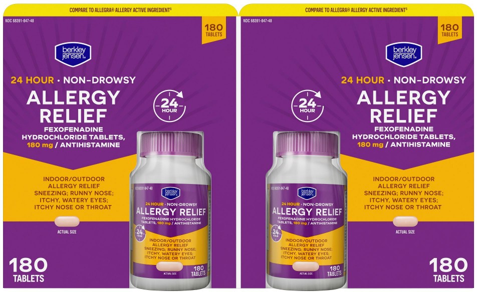 Non-Drowsy 24-Hour Allergy Relief 180mg Tablets, 180 ct.