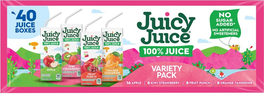 100% Juice Box Variety Pack, Orange Mango, Strawberry Apple, Berry Punch, 40 ct./6.75 fl. oz.
