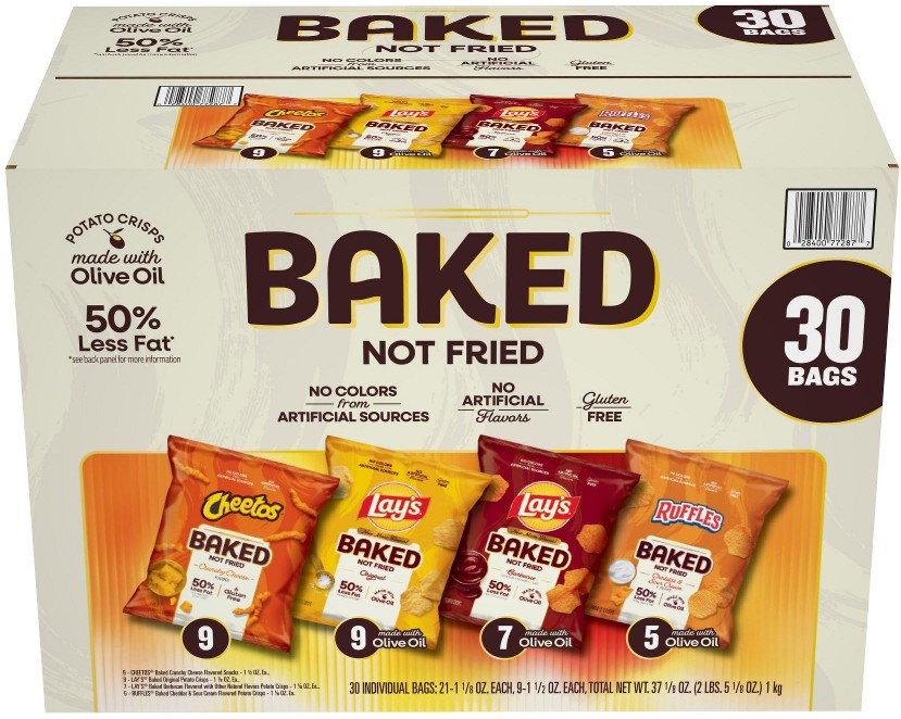 Variety Pack of Snacks and Chips, Baked Mix, 30 ct.