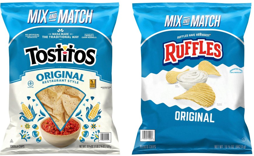 Restaurant Style Tortilla Chips & Ruffles Regular Potato Chips, Pick n' Pack