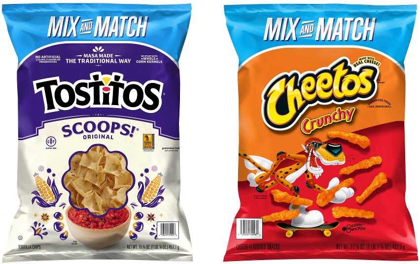Scoops Tortilla Chips & Cheetos Crunchy Cheese Snacks, Pick n' Pack
