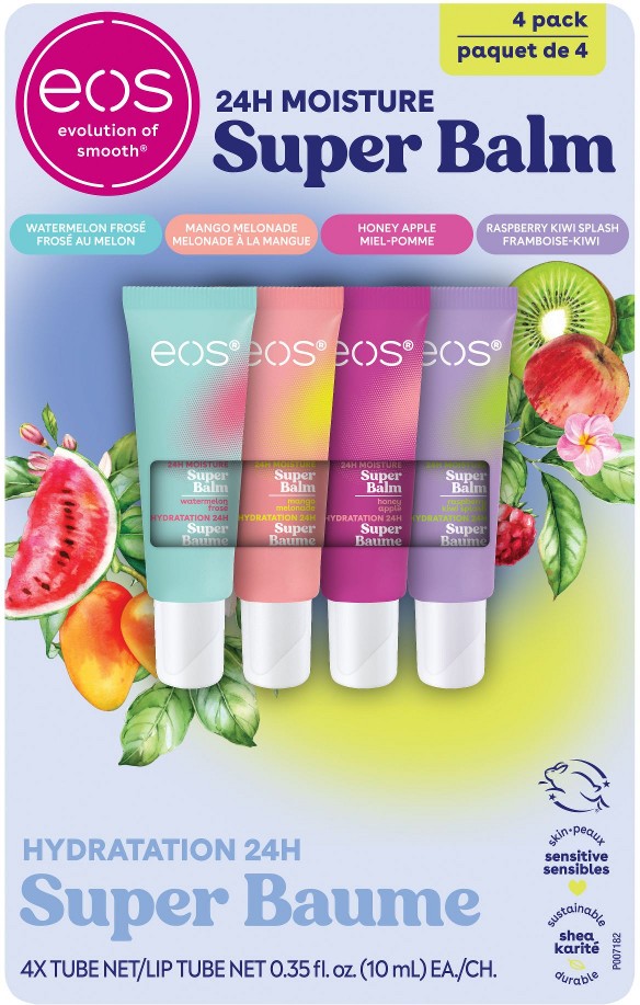 24 Hour Moisture Super Balm Tubes Variety Pack, 4 ct./0.35 fl. oz.