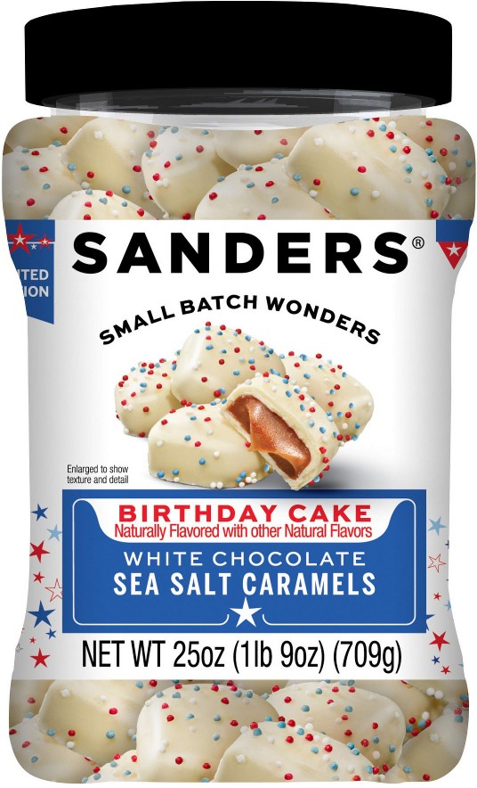 White Chocolate Red, White, and Blue Sea Salt Caramels, 25 oz.