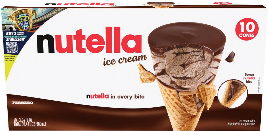 Ice Cream Cones, Chocolate Hazelnut Ice Cream, Swirls, 10 ct.