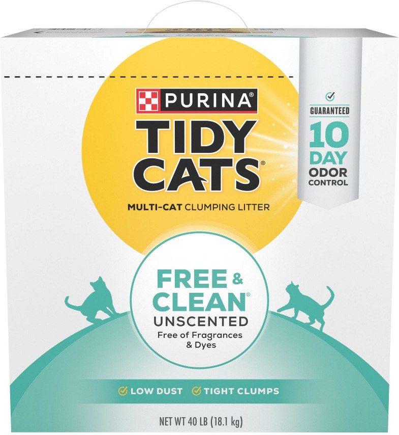 Tidy Cats Free & Clean Unscented Cat Litter, 40 lbs.