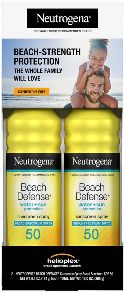 Beach Defense Water Sun Protection Sunscreen, 2 ct.