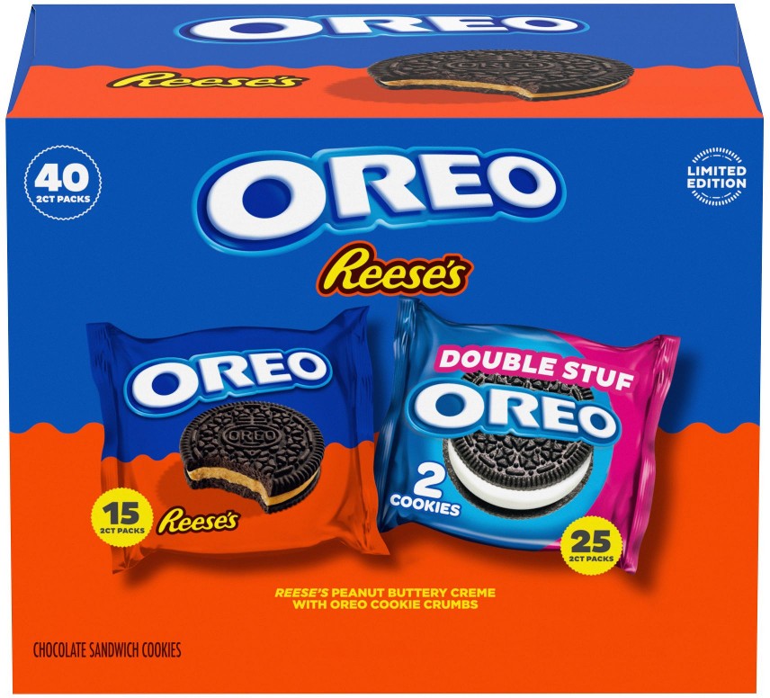 Reese's Peanut Buttery Creme & Double Stuf Cookies Variety Pack, 40 pk./1.02 oz.