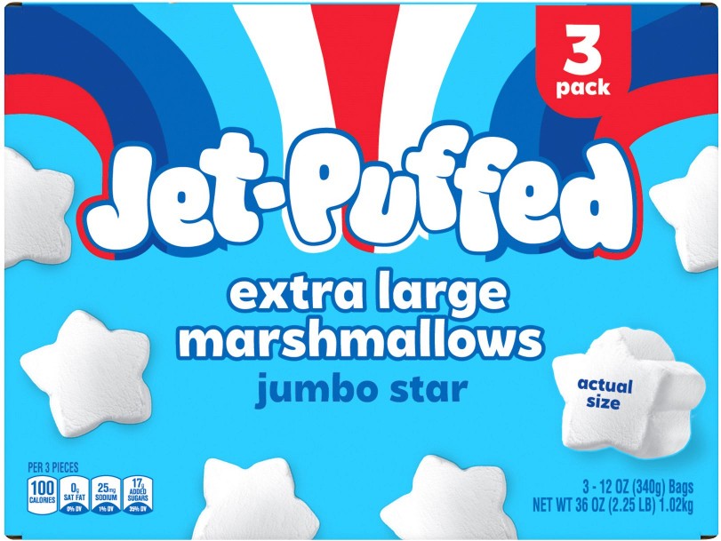 Jumbo Star Marshmallows, Extra Large Star-Shaped Marshmallows, 3 pk./12 oz.