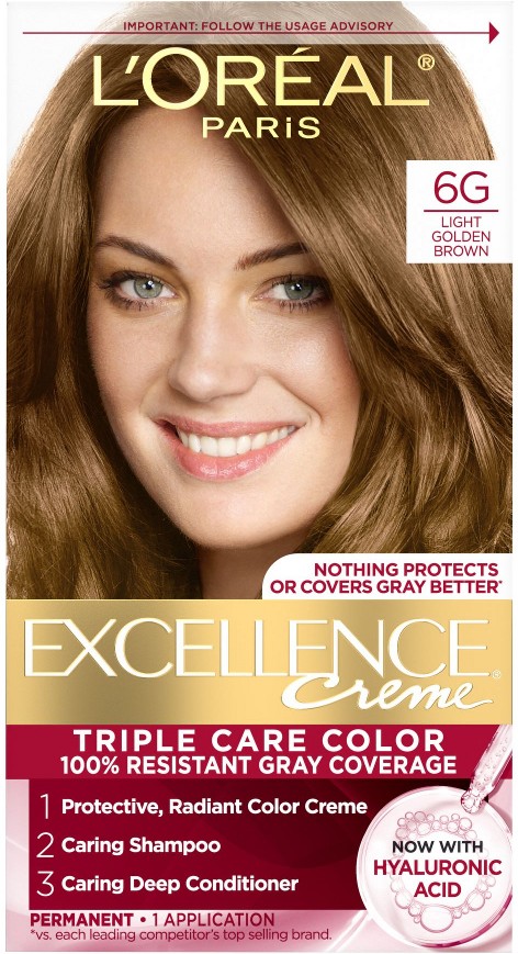 L' Excellence Hair Color - Light Golden Brown, 2 pk.