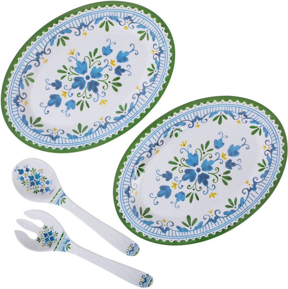 Casa Artesana 16" 4-Pc. Serving Platter Set with Serving Tools
