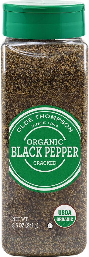 Organic Cracked Black Pepper, Coarse, 8.5 oz.