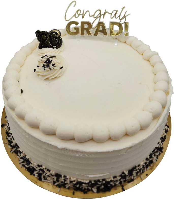 10" Gold 2 Layer Graduation Cake