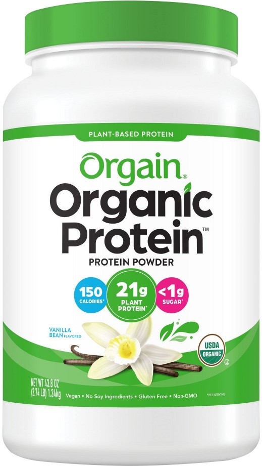 Organic Protein Plant Based Protein Powder, Vanilla Bean, 21g Protein, 2.74 lbs.