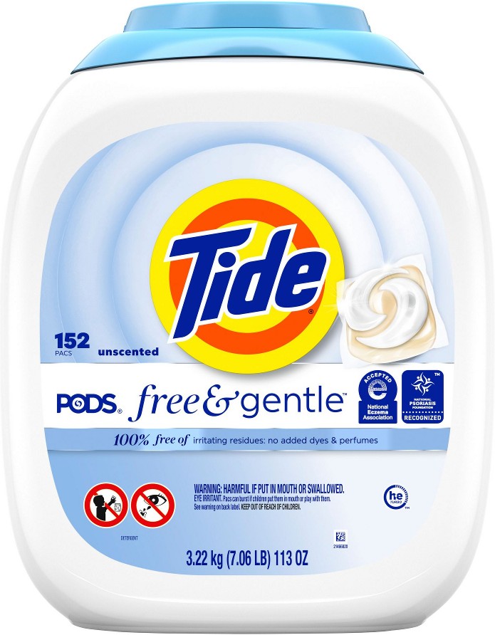 PODS Free & Gentle Laundry Detergent Pacs, 152 ct.