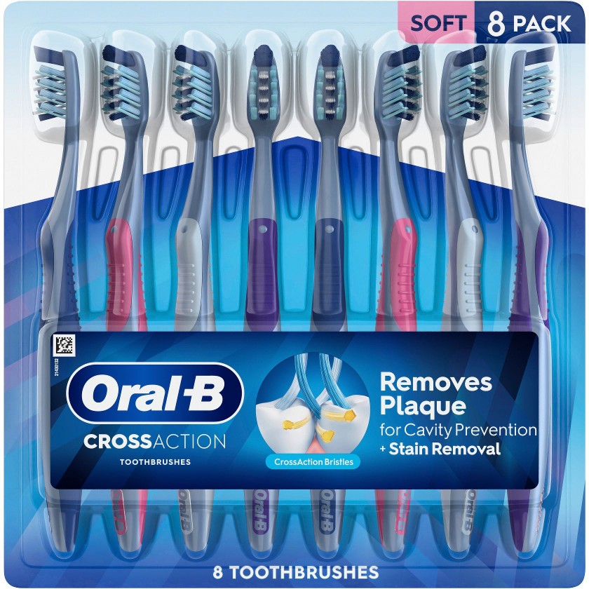 Cross Action Manual Toothbrushes, 8 pk.