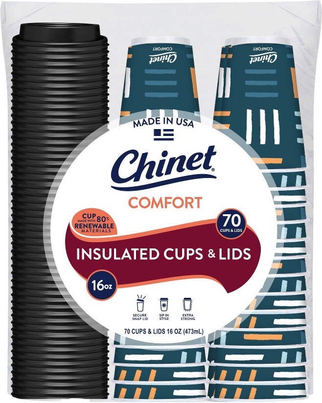 Comfort Insulated Cup & Lids, 16 oz./70 ct.