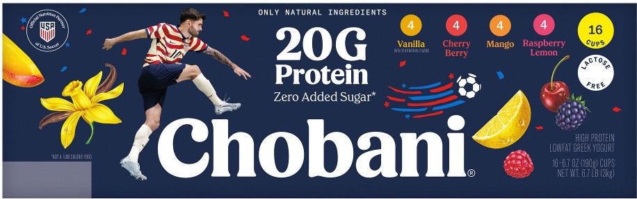20g Protein, Yogurt Variety Pack, Raspberry Lemon, Vanilla, Mango, Cherry Berry, 16 ct./6.7 oz.