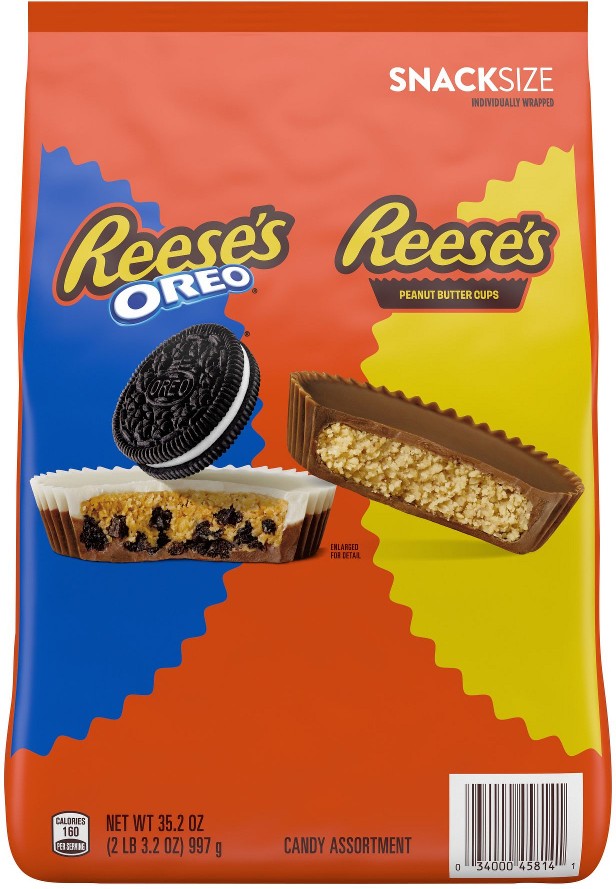 Assorted Flavored Snack Size Peanut Butter Cups Candy Bag, 35.2 oz.