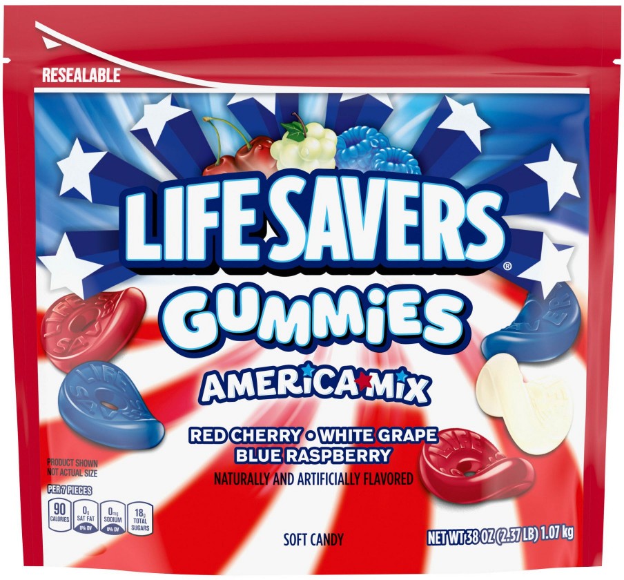 Red White and Blue Gummy Candy Bag, 38 oz.