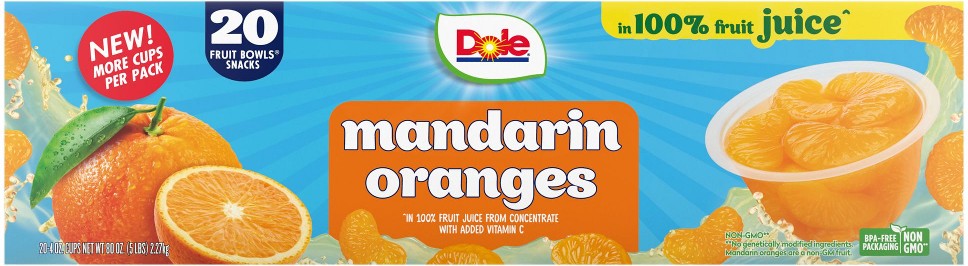Mandarin Fruit Bowls, 20 pk./4 oz.